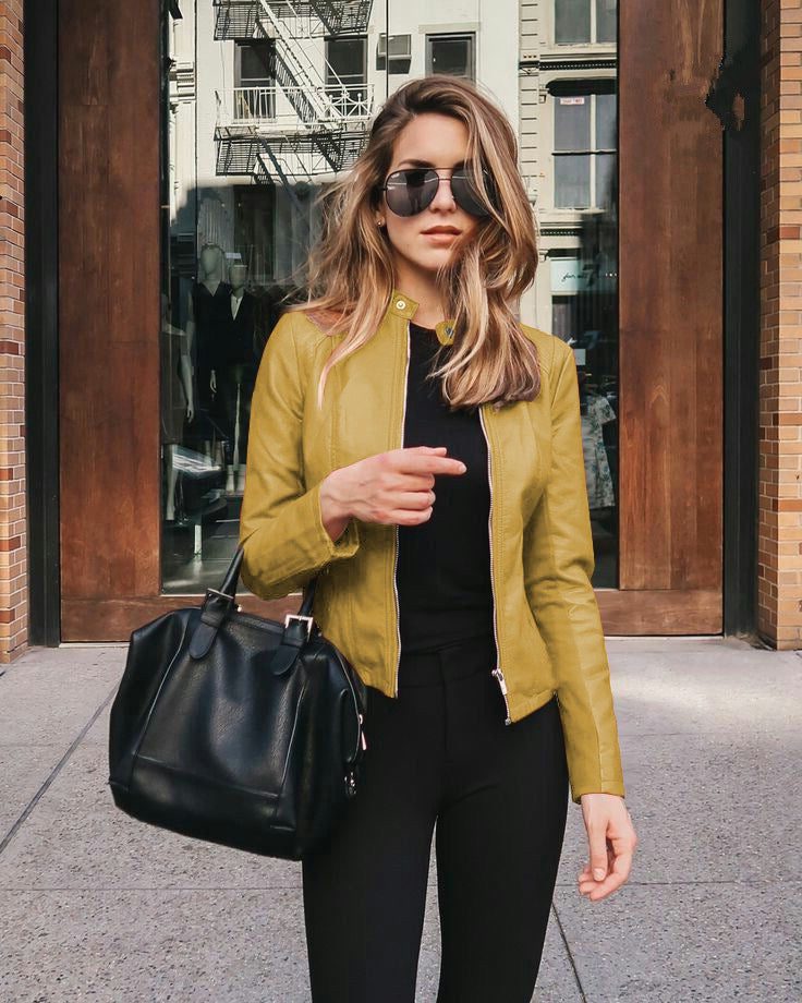Bomber Jacket Women's Slim Fit with Zip Closure - Image 11
