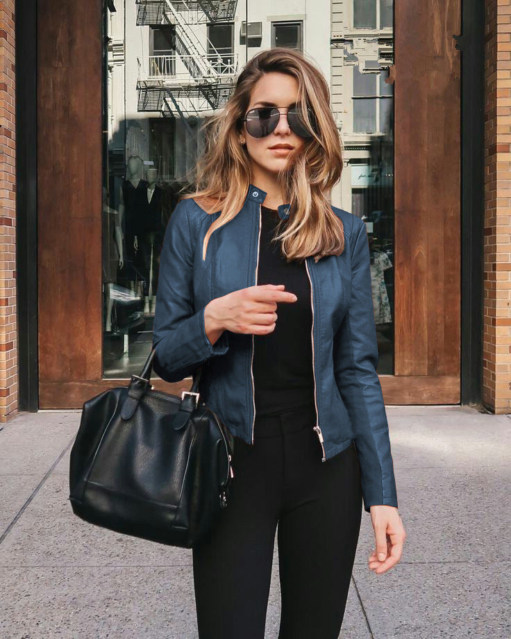 Bomber Jacket Women's Slim Fit with Zip Closure - Image 4