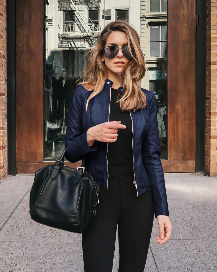 Bomber Jacket Women's Slim Fit with Zip Closure - Image 3
