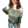Damski sweter z golfem w stylu color block - 2 - Stylpuls