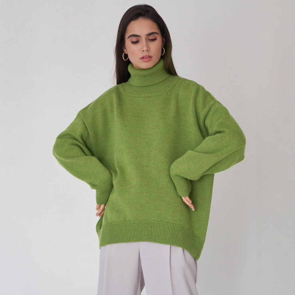 Sweter damski z golfem i luźnym krojem - 1 - Stylpuls