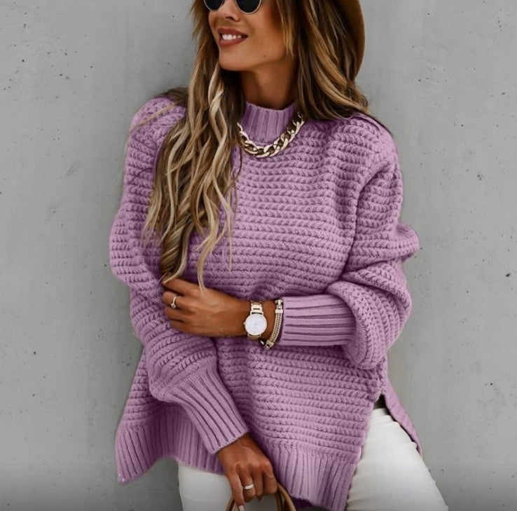 Damski sweter z luźnym krojem i teksturowaną fakturą - 4 - Stylpuls