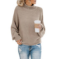Damski sweter z golfem w grubym splocie - 4 - Stylpuls