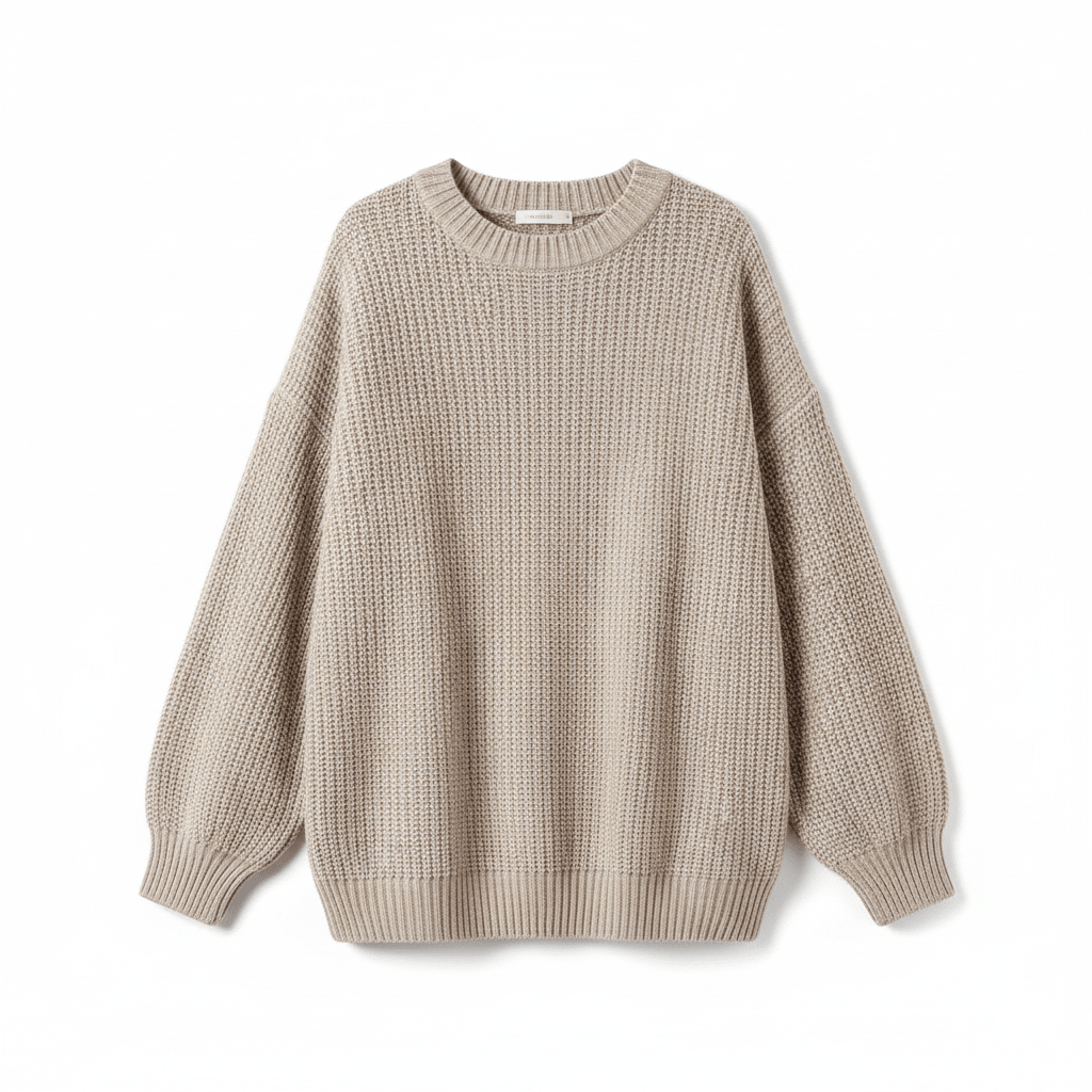 Damski pulower oversize z teksturowanym splotem - 1 - Stylpuls