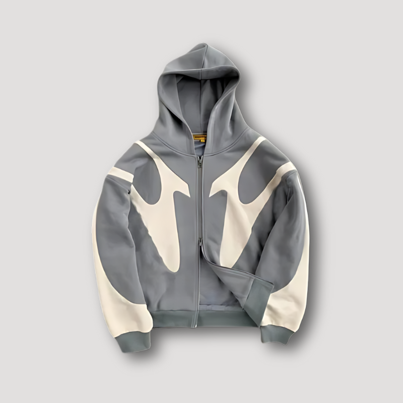 Hoodie damski z kapturem, kontrastowe detale, luźny krój - 3 - Stylpuls