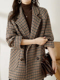 Blazer damski oversize w kratę - 1 - Stylpuls