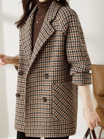 Blazer damski oversize w kratę - 3 - Stylpuls