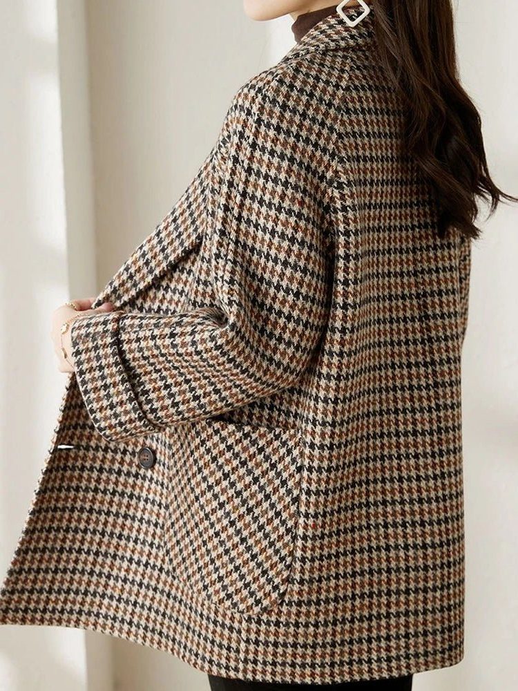 Blazer damski oversize w kratę - 4 - Stylpuls
