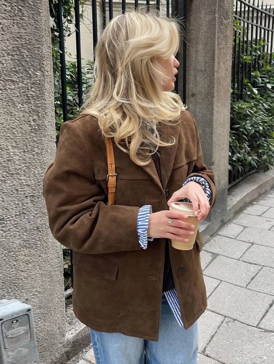 Kurtka damska o luźnym kroju z eleganckim akcentem - 7 - Stylpuls