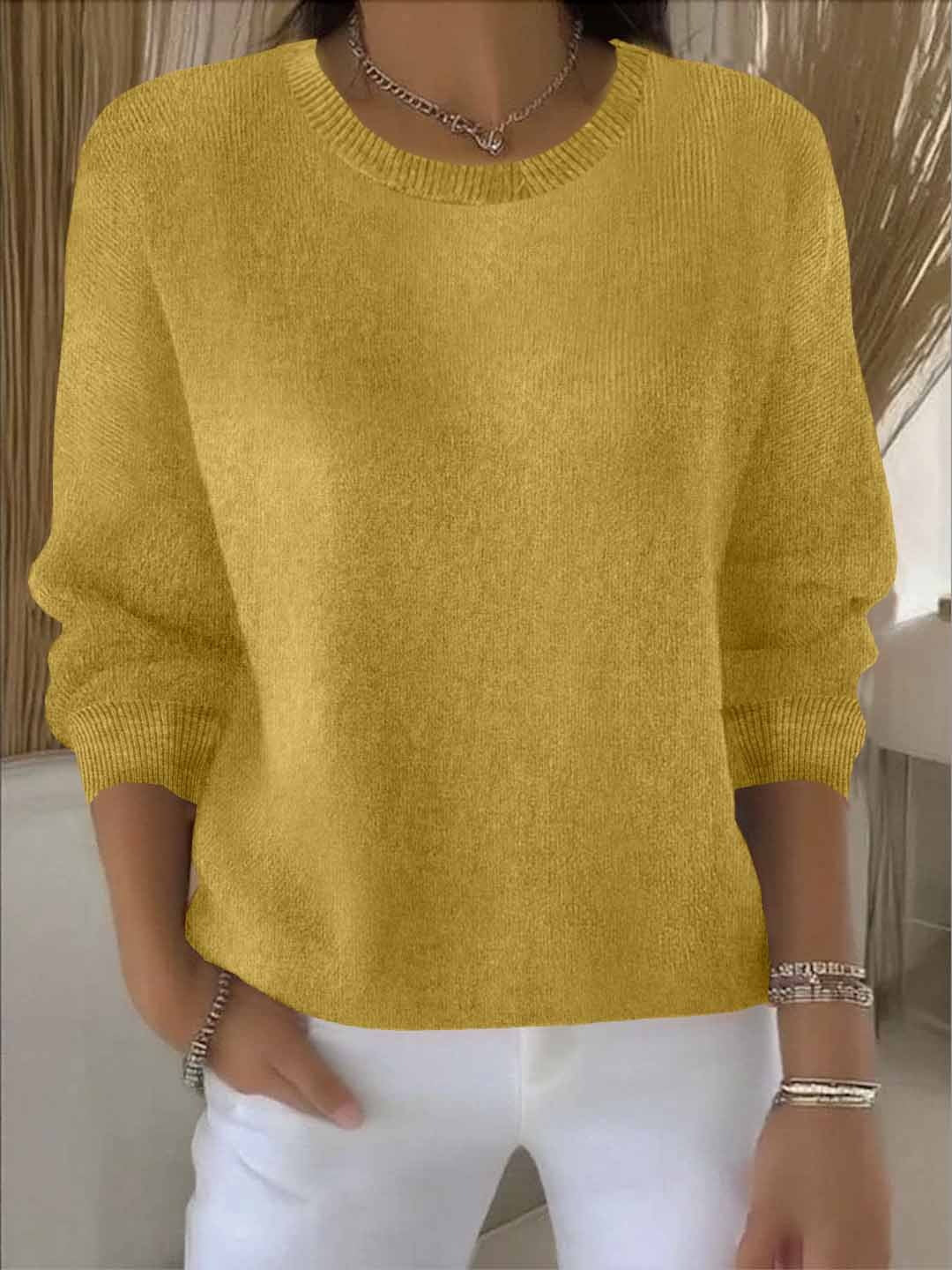 Pullover Damski z luźnym krojem i klasycznym dekoltem - 2 - Stylpuls