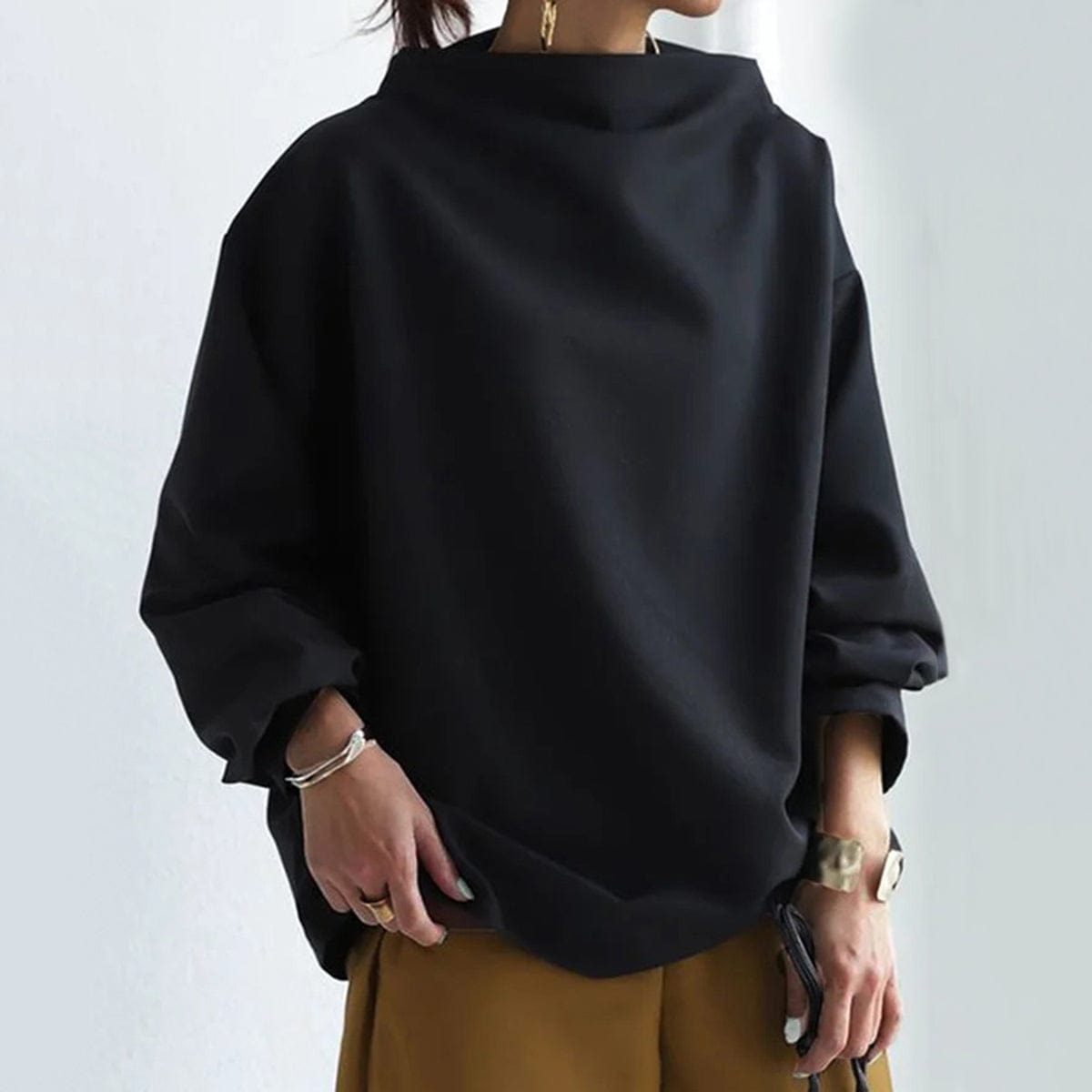 Damski Elegancki Sweter z Dekoltem Kopertowym i Luźnym Krojem | S&P
