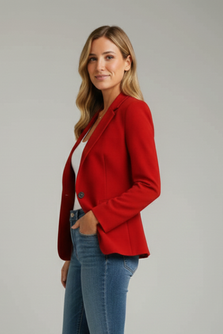 Blazer damski z klasycznym krojem i eleganckimi detalami | S&P - 8 - Stylpuls