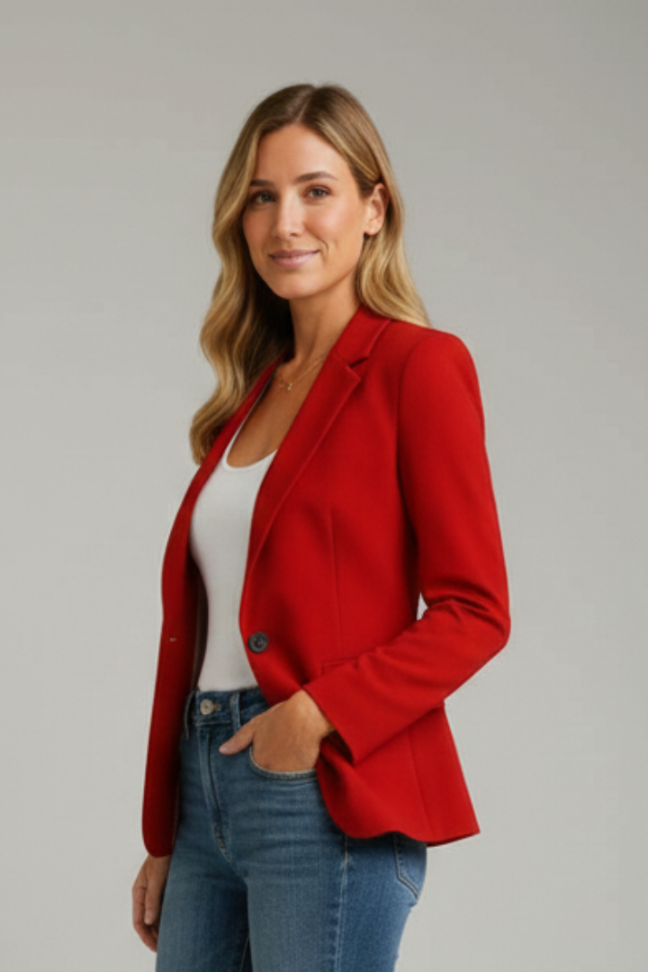 Blazer damski z klasycznym krojem i eleganckimi detalami | S&P - 9 - Stylpuls