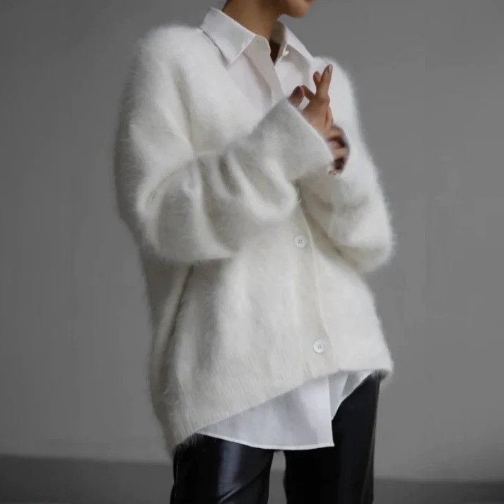 Cardigan Women's Soft Textured Knit with Button Closure - Image 3