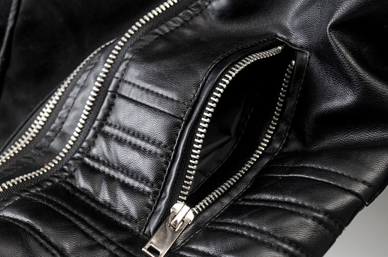 Biker Jacket Women's Cropped Fit with Zip Closure - Image 5